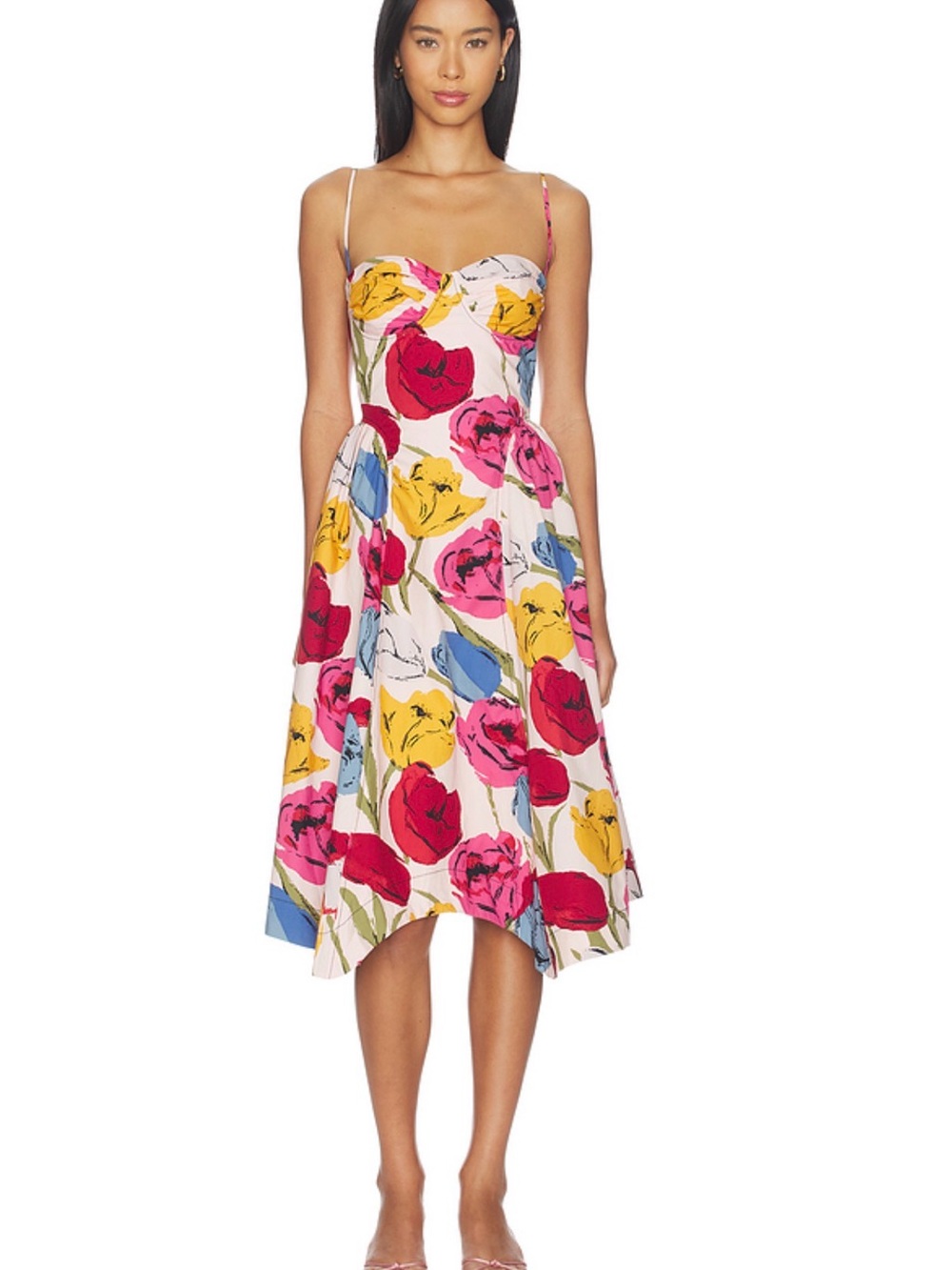 Free People Cherish Midi Dress Spring Combo Floral Pink Size 4 NWT